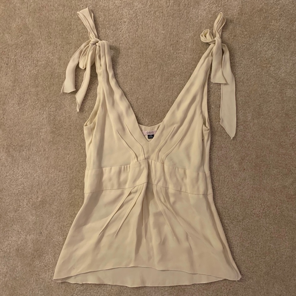 Valentino Cream Sleeveless Blouse